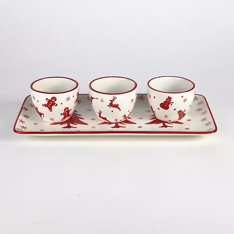 Clearance Holiday Patterns 4-pc. Serving Set Christmas Dining & Entertaining