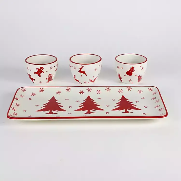Clearance Holiday Patterns 4-pc. Serving Set Christmas Dining & Entertaining