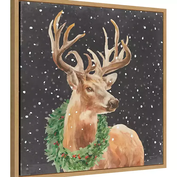 Discount Holiday Stag Framed Canvas Art Print Christmas Art & Wall Decor