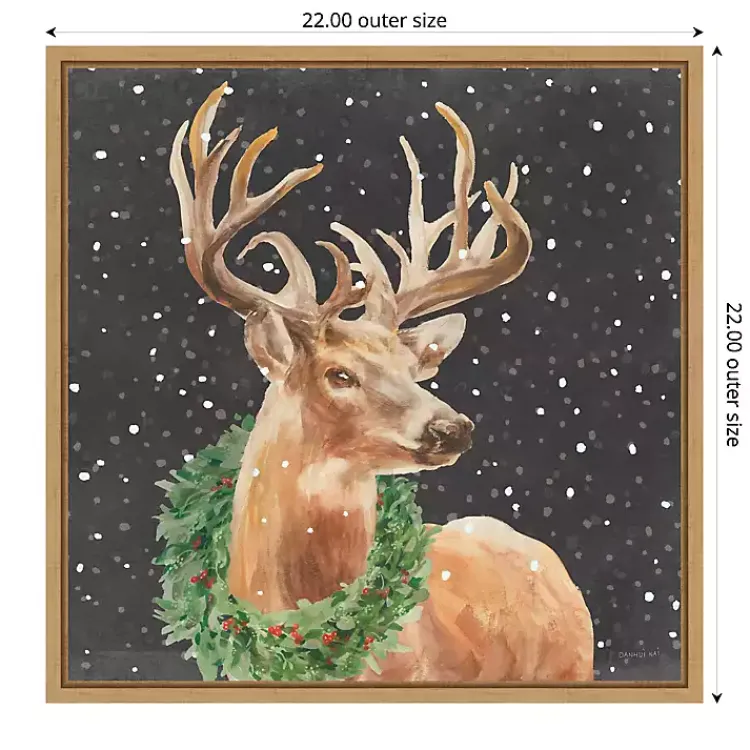Discount Holiday Stag Framed Canvas Art Print Christmas Art & Wall Decor