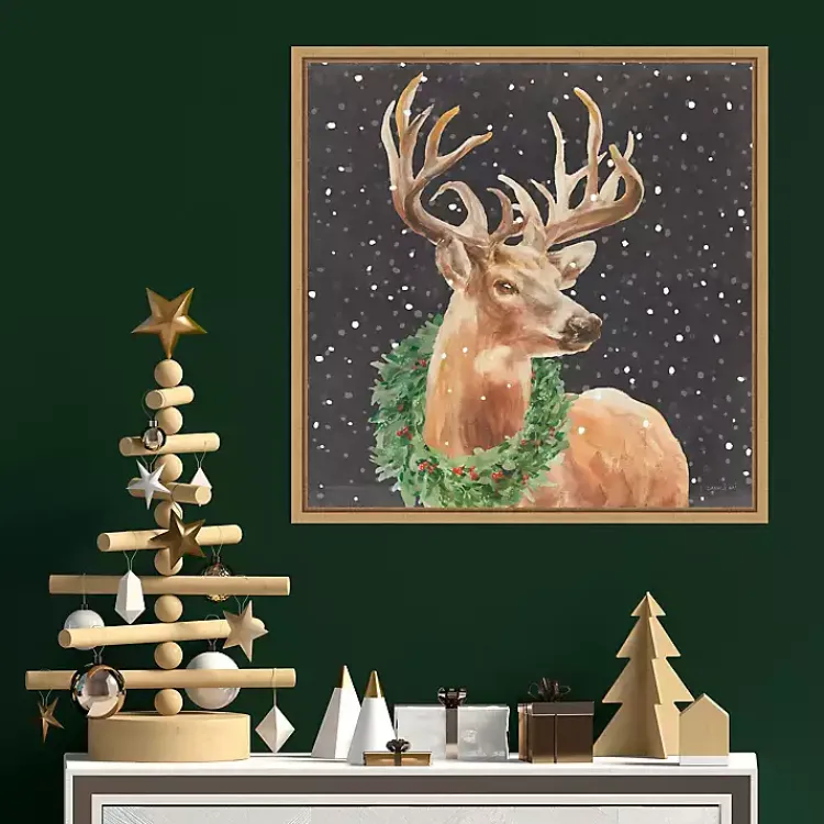 Discount Holiday Stag Framed Canvas Art Print Christmas Art & Wall Decor