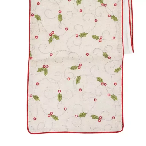 Best Holly Embroidered Table Runner Christmas Dining & Entertaining
