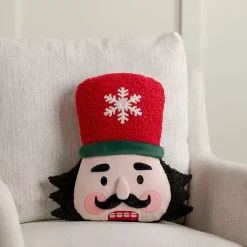 Clearance Holly Nutcracker Shaped Pillow Pillows