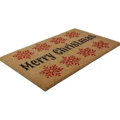 Holly Red Snowflake Christmas Doormat Outdoor Christmas Decorations