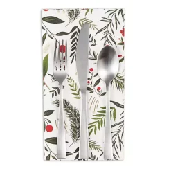 Holly Twigs Cotton Napkins, Set of 6 Christmas Dining & Entertaining