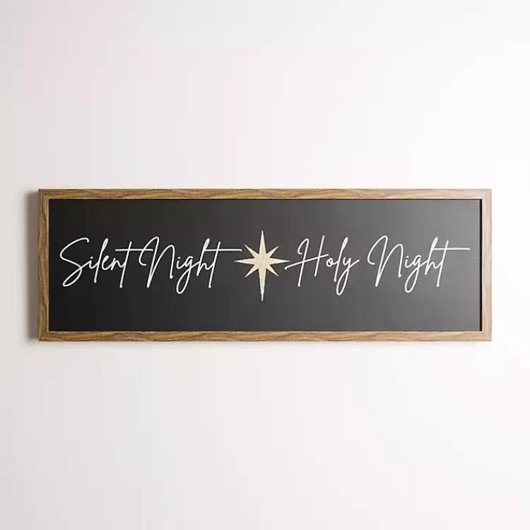 Holy Night Silent Night Canvas Wall Plaque Christmas Art & Wall Decor