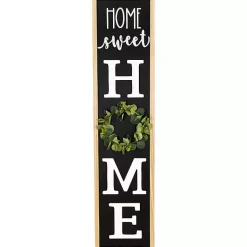 Kirklands Home Garden Decor|Home Sweet Home Wreath Porch Board Black