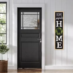 Kirklands Home Garden Decor|Home Sweet Home Wreath Porch Board Black