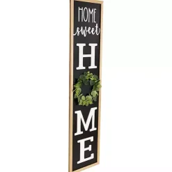 Kirklands Home Garden Decor|Home Sweet Home Wreath Porch Board Black