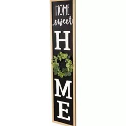 Kirklands Home Garden Decor|Home Sweet Home Wreath Porch Board Black
