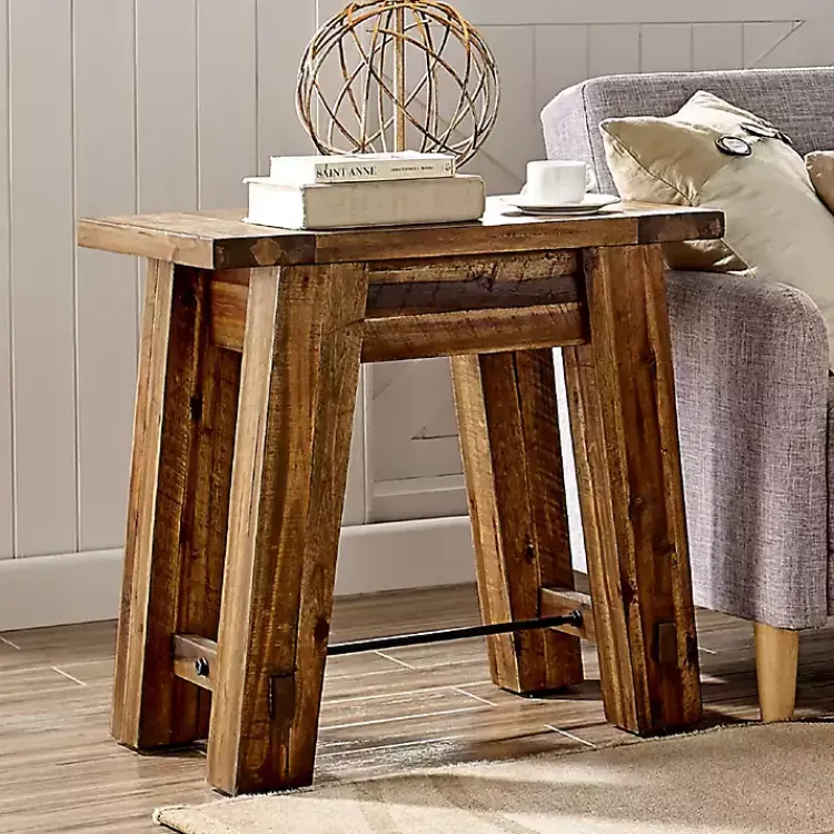 Kirklands Home Accent & End Tables|Honey Acacia Rustic Accent Table Tan