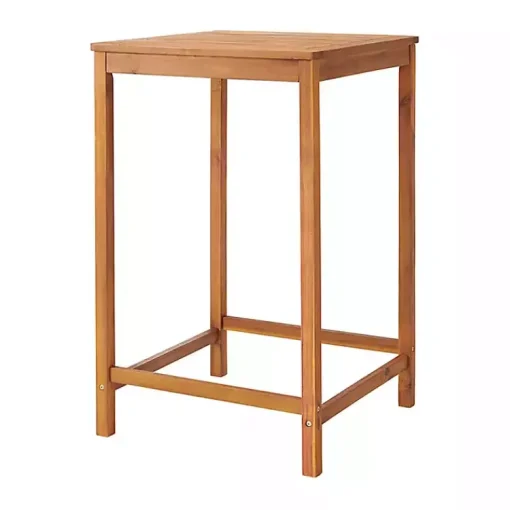 Kirklands Home Outdoor Sets|Honey Acacia Wood Bar Height 3-pc. Bistro Set Tan