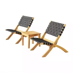 Kirklands Home Outdoor Sets|Honey Acacia Wood Low Slung 3-pc. Bistro Set