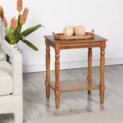 Kirklands Home Accent & End Tables|Honey Wood Sybil Accent Table Brown