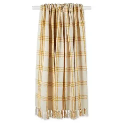 Hot Honey Gold Plaid Fringe Throw Blankets & Throws