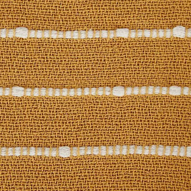 Discount Honey Gold Slub Stripe Decorative Throw Blankets & Throws