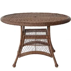Kirklands Home Outdoor Dining|Honey Resin Wicker Round Dining Table Brown