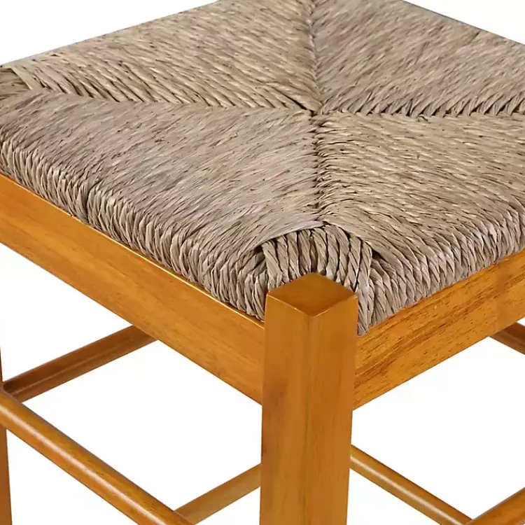Kirklands Home Bar Stools & Counter Height Stools|Honey Wood and Woven Rush Counter Stool Tan