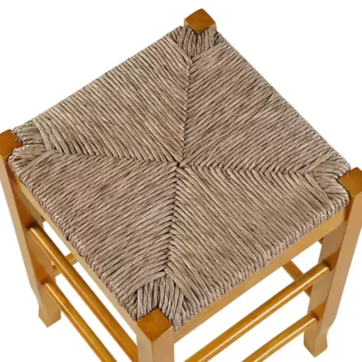 Kirklands Home Bar Stools & Counter Height Stools|Honey Wood and Woven Rush Counter Stool Tan