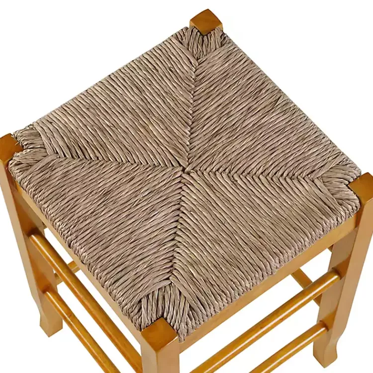 Kirklands Home Bar Stools & Counter Height Stools|Honey Wood and Woven Rush Counter Stool Tan