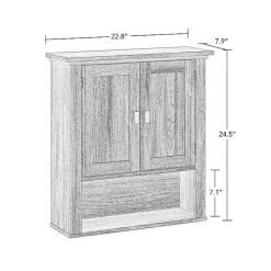 Kirklands Home Shelves|Honey Woodgrain Wall-Mounted Cabinet Tan
