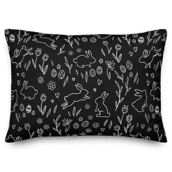 Best Hop On In Bunny Pattern Outdoor Throw Pillow Easter Decorations