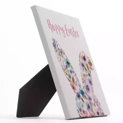 Hoppy Easter Floral Bunny Table Canvas Art Print Easter Decorations