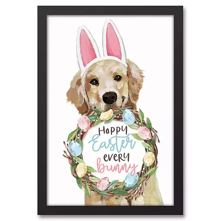 Hot Hoppy Easter Puppy Framed Canvas Print Easter Decorations
