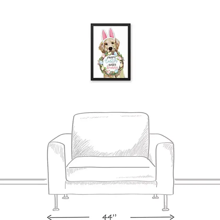 Hot Hoppy Easter Puppy Framed Canvas Print Easter Decorations