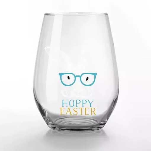 Best Hoppy Easter Stemless Wine Glasses, Set of 2 Easter Decorations
