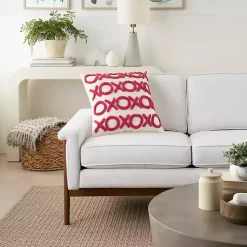Online Hot Pink Tufted XOXO Pillow Valentines Day Decorations