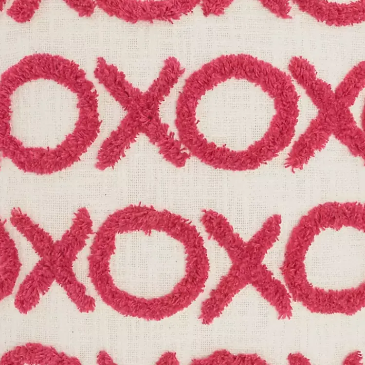 Online Hot Pink Tufted XOXO Pillow Valentines Day Decorations