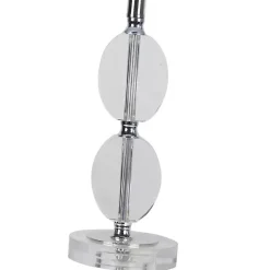 Kirklands Home Table Lamps|Hourglass Crystal and Silver Metal Table Lamp