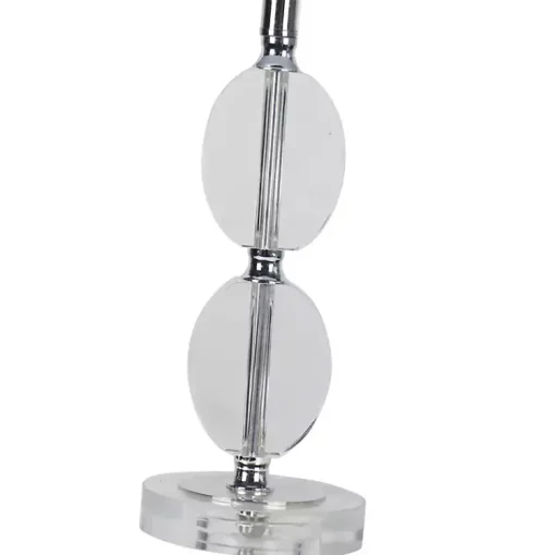 Kirklands Home Table Lamps|Hourglass Crystal and Silver Metal Table Lamp