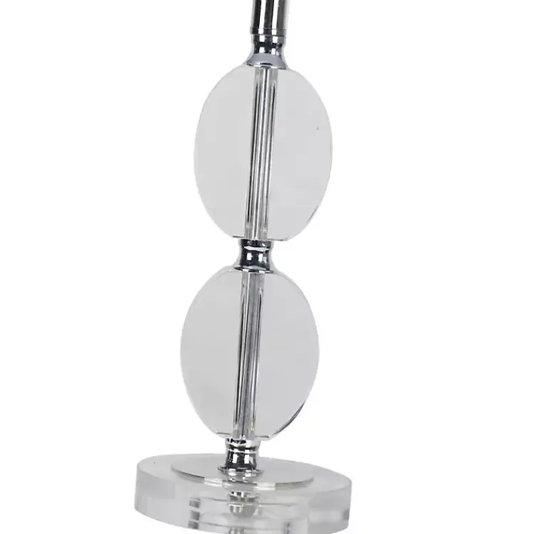 Kirklands Home Table Lamps|Hourglass Crystal and Silver Metal Table Lamp