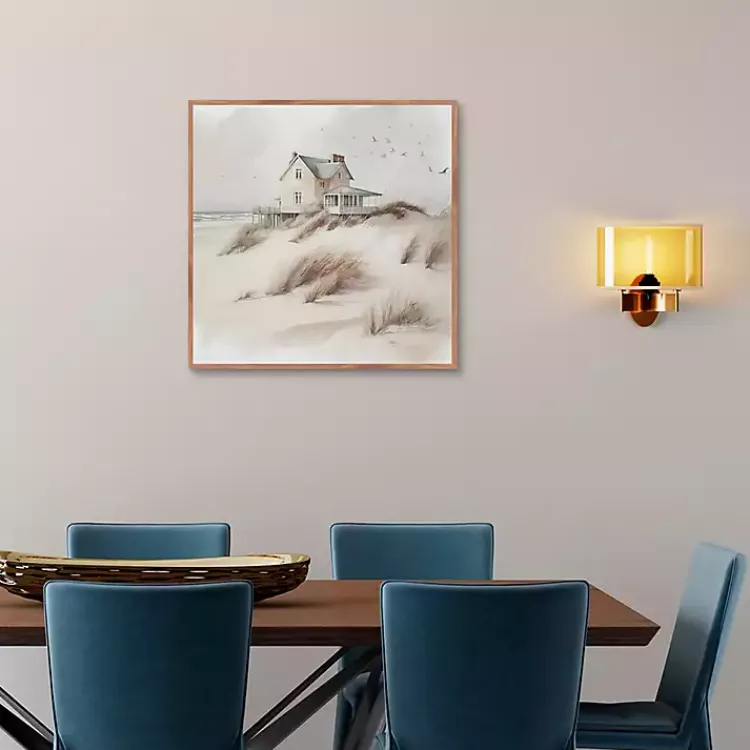 Kirklands Home Canvas Art|House on the Dunes Framed Canvas Art Print Tan