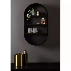 Kirklands Home Shelves|Hutton Black Capsule Wall Shelf