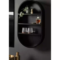 Kirklands Home Shelves|Hutton Black Capsule Wall Shelf