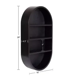 Kirklands Home Shelves|Hutton Black Capsule Wall Shelf