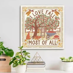Discount I Love Fall Most of All Canvas Art Print Fall