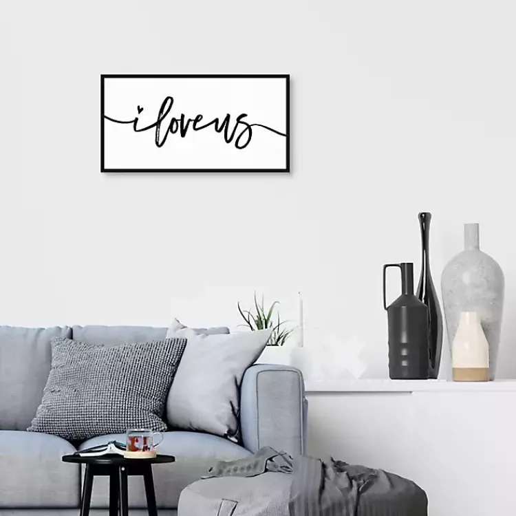 Kirklands Home Wall Quotes & Signs|I Love Us Framed Canvas Art Print, 25x13 in.