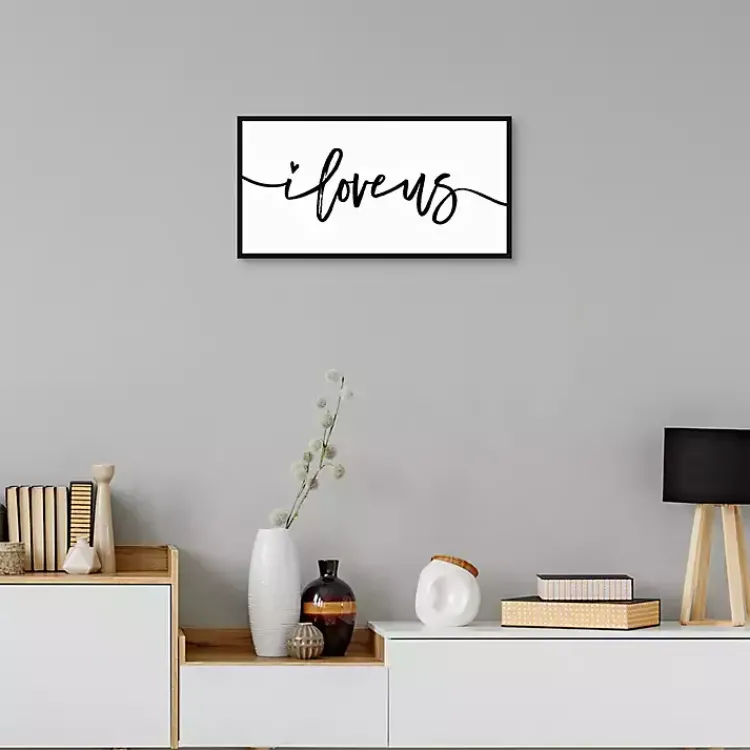 Kirklands Home Wall Quotes & Signs|I Love Us Framed Canvas Art Print, 25x13 in.