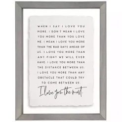 Kirklands Home Wall Quotes & Signs|I Love You Most Framed Wall Plaque
