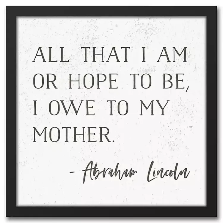 Kirklands Home Wall Quotes & Signs|I Owe to My Mother Framed Canvas Art Print