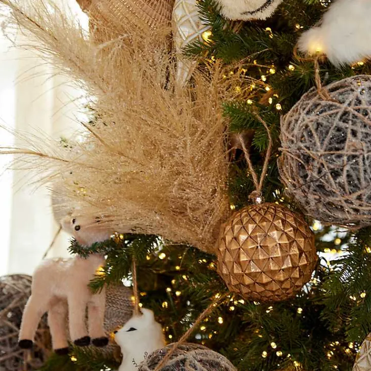 New Iced Natural Pampas Grass Stem Christmas Arrangements & Garland