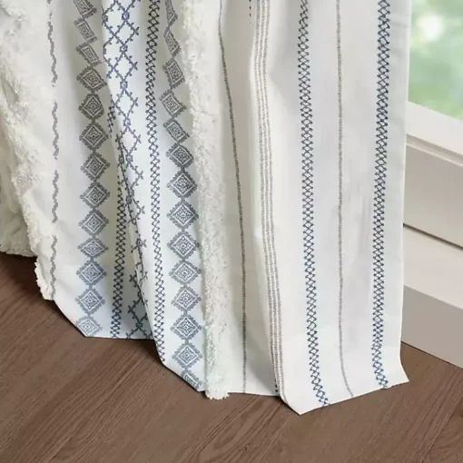 Kirklands Home Curtains & Drapes|Imani Chenille Stripe Curtain Panel, 95 in. Blue