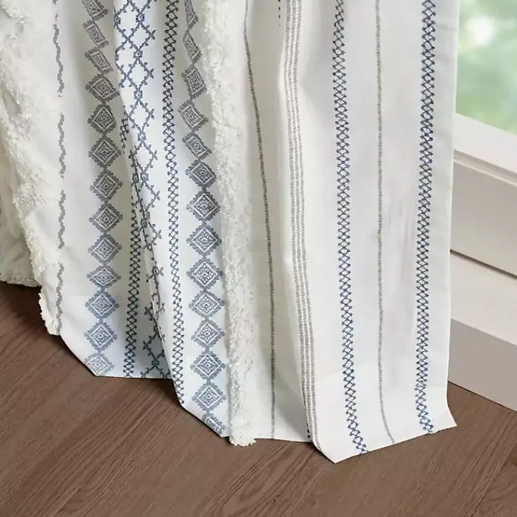 Kirklands Home Curtains & Drapes|Imani Chenille Stripe Curtain Panel, 95 in. Blue
