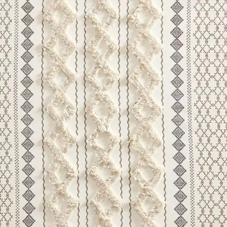 Kirklands Home Curtains & Drapes|Imani Cream Chenille Stripe Curtain Panel, 95 in. Ivory