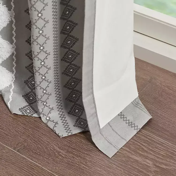 Kirklands Home Curtains & Drapes|Imani Chenille Stripe Curtain Panel, 84 in. Gray