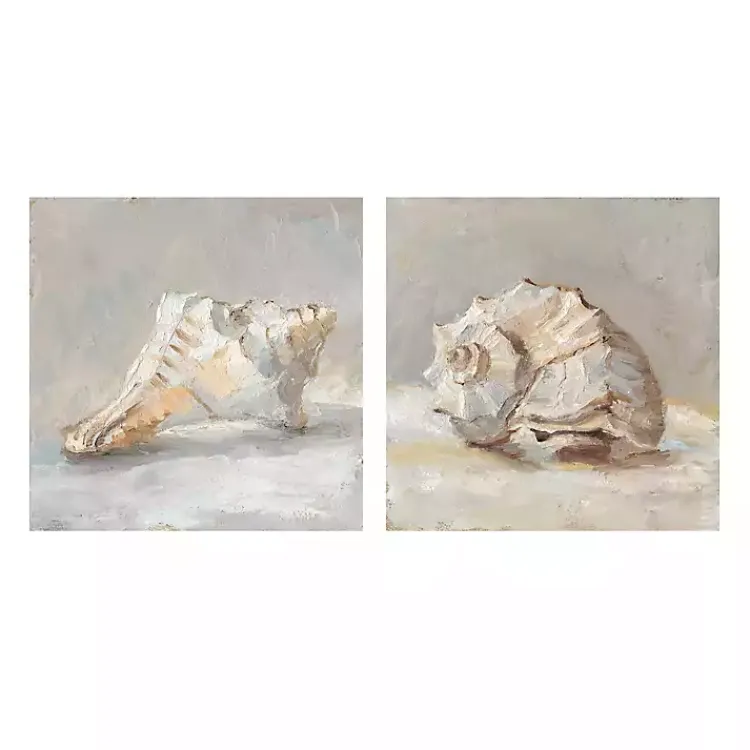 Kirklands Home Canvas Art|Impressionist Shell Canvas Art Prints, Set of 2 Tan